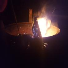Fire burning in the fire pit